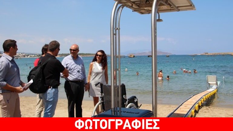 Χανιά:  Tοποθετήθηκε ράμπα στην παραλία για άτομα με κινητικά προβλήματα