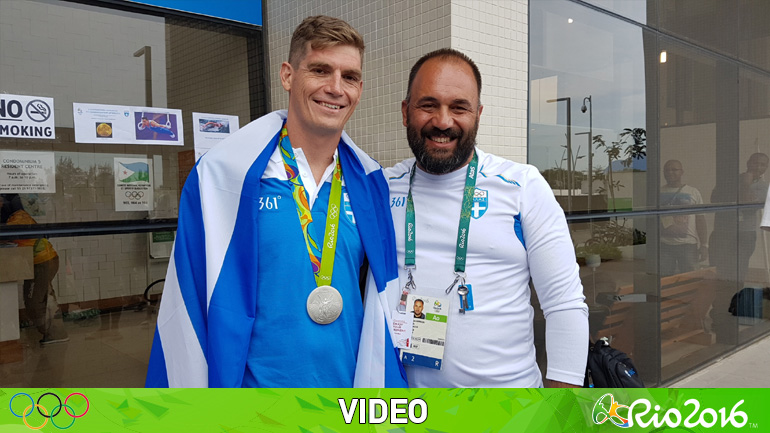 Η υποδοχή του Σπύρου Γιαννιώτη στο Ολυμπιακό Χωριό