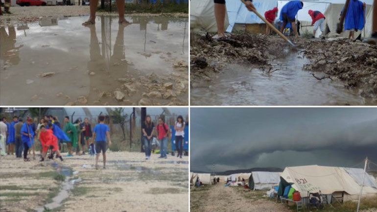 Ήπειρος: Πλημμύρισε από την καταιγίδα ο καταυλισμός του Κατσικά