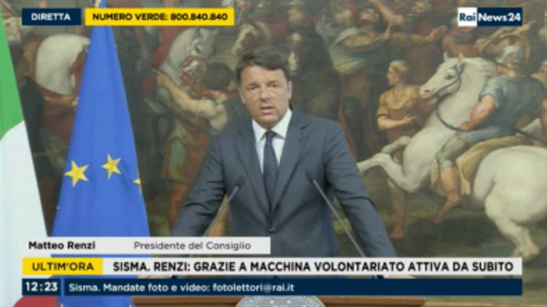 Διάγγελμα Ρέντσι: Κανένας δεν θα μείνει μόνος του και αβοήθητος
