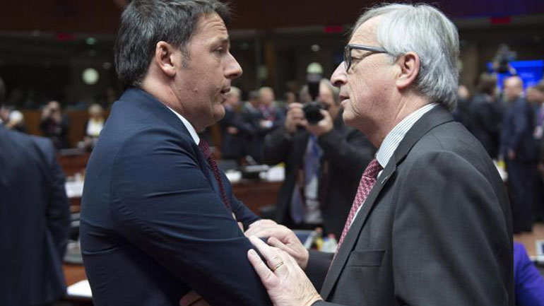 Γιούνκερ προς Ρέντσι: «Είμαστε έτοιμοι να βοηθήσουμε την Ιταλία»