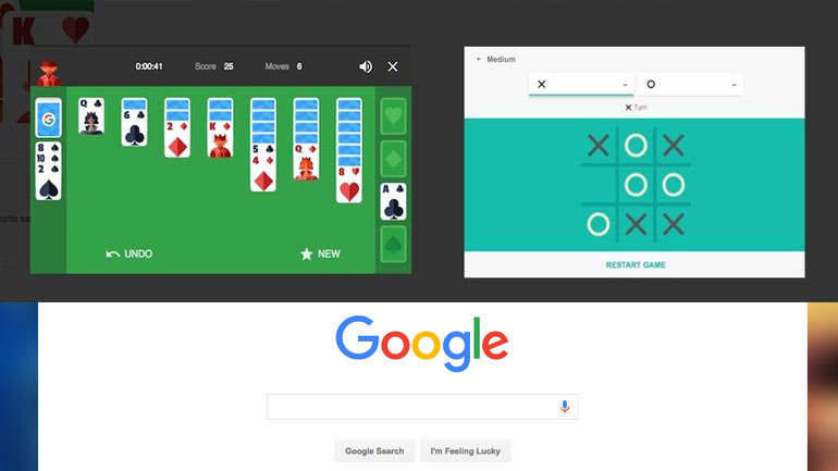 Παίξτε πασιέντζα και τρίλιζα μέσω της Google στον browser σας