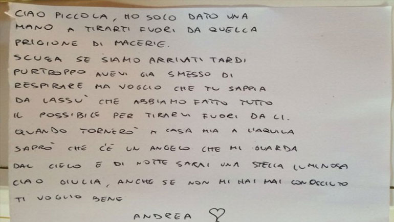 Το συγκλονιστικό αντίο ενός πυροσβέστη στην 9χρονη Τζούλια