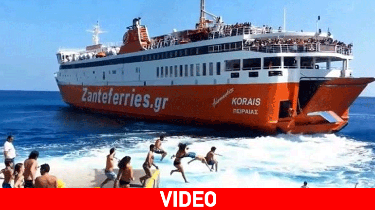 H συγκινητική αναχώρηση του «Αδαμάντιος Κοραής» από τη Σίκινο… και η βουτιά του δημάρχου