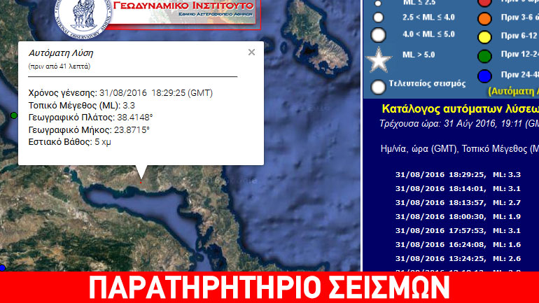 Σεισμός 3,3R στην Εύβοια