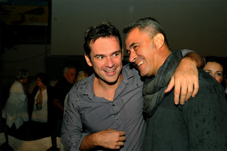 Οι ηθοποιοι της ταινίας Νίκος Πουρσανίδης και Θανάσης Κουρλαμπάς