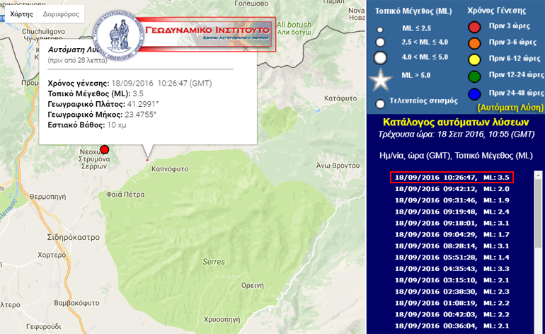 Χάρτης με την προκαταρκτική εκτίμηση