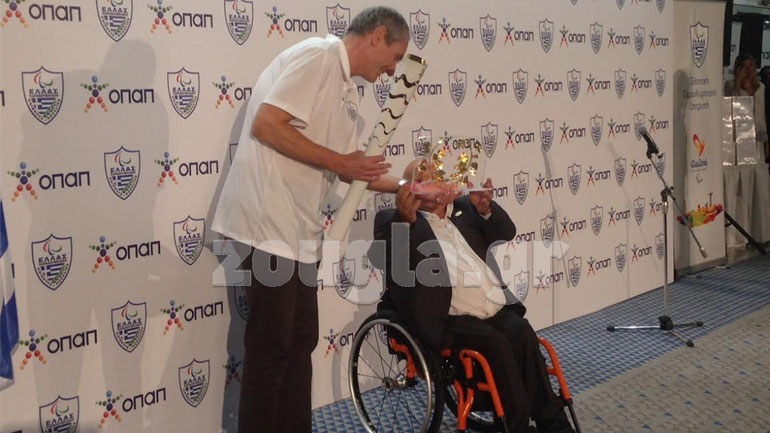 Ο Πρόεδρος του ΟΠΑΠ Καμίλ Ζίγκλερ με τον Πρόεδρος της Παραολυμπιακής Επιτροπής Γιώργο Φουντουλάκη