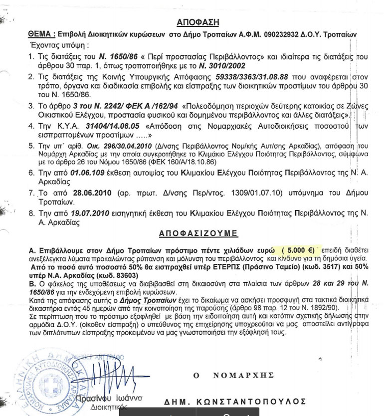 Ορισμένα από τα προηγούμενα πρόστιμα