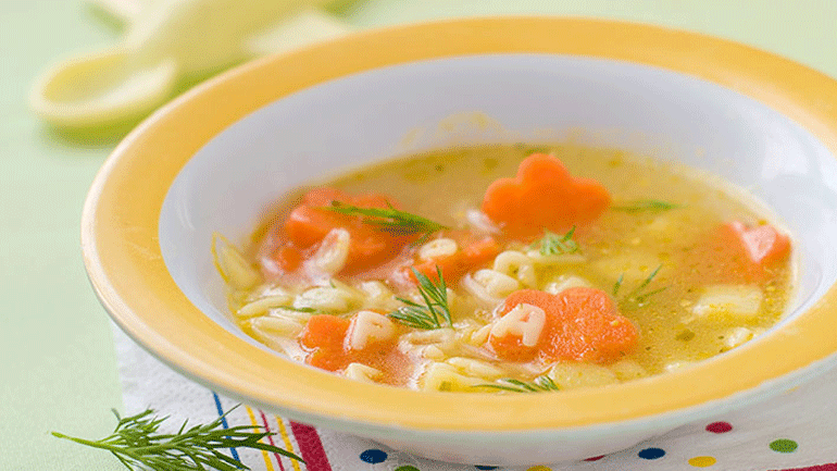 Σούπα ζυμαρικών για μωράκια