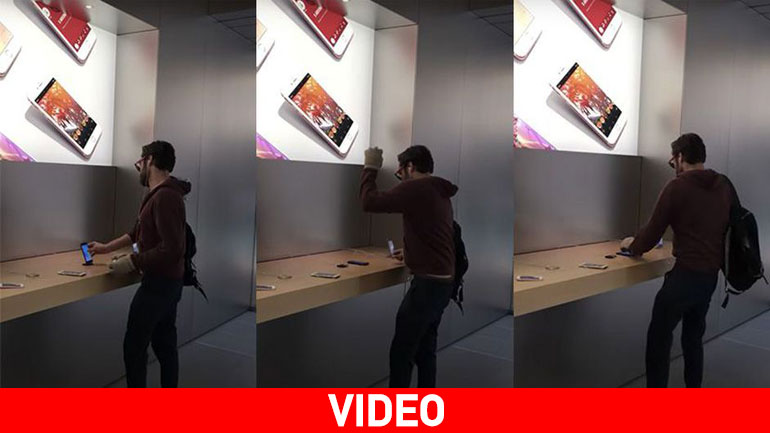 Έξαλλος πελάτης σπάει όλα τα iPhone σε κατάστημα της Apple!