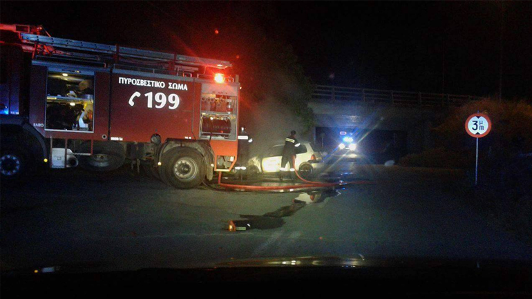 Χαλκιδική: «Λαμπάδιασε» Ι.Χ. μετά από τροχαίο