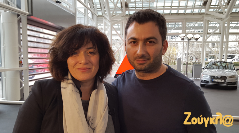Η Ευστρατία Ζαφειρίου με τον συντάκτη του zougla.gr Βασίλη Σαρημπαλίδη