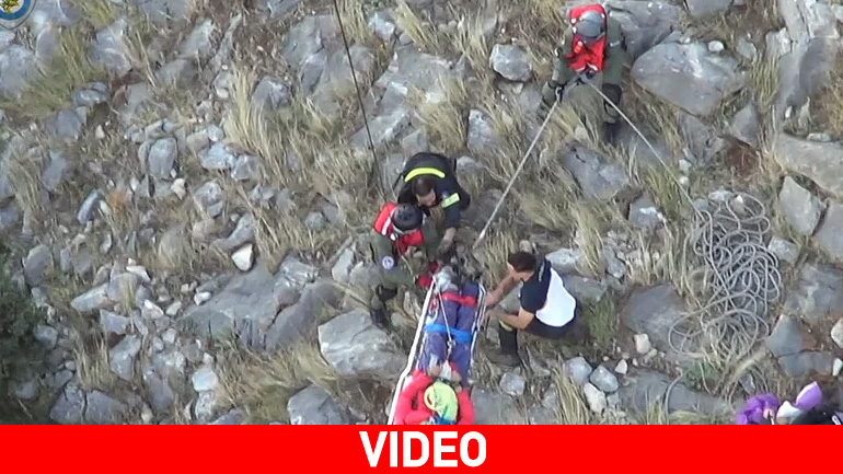 Εντυπωσιακή διάσωση αιωροπτεριστή  στη Δράμα