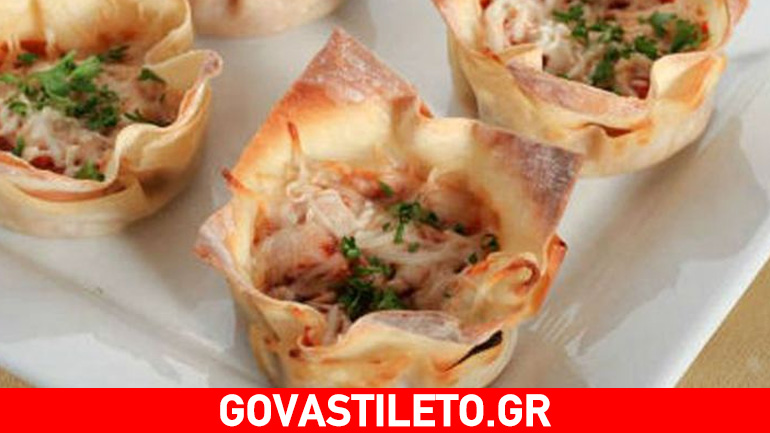 Λαχταριστά πουγκιά με μανιτάρια, κοτόπουλο και μοτσαρέλα