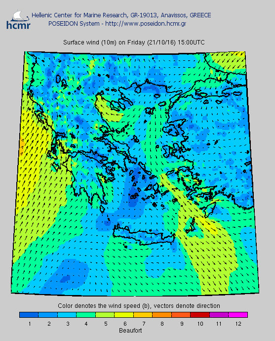 Ταχύτητα ανέμων την Παρασκευή
