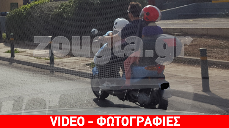 Τρικάβαλο με τα παιδιά του με… scooter και το ένα κοιμόταν στο τιμόνι!