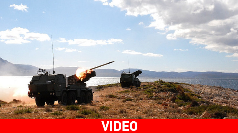 Εκπαιδευτικές βολές πυροβολικού της 96 ΑΔΤΕ στη Χίο