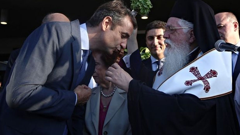 O Mητσοτάκης στο Άγιον Όρος