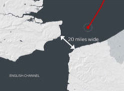 H πορεία του ρωσικού στολίσκου από το Αγγλικό Κανάλι στη Μεσόγειο, σε χάρτη του sky.news.