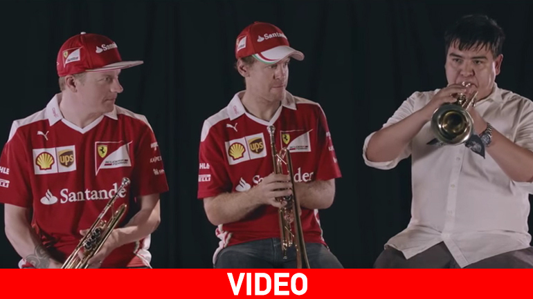 Οι Vettel και Raikkonen μαθαίνουν τρομπέτα!