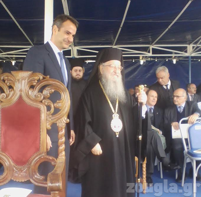 Ο Κυριάκος Μητσοτάκης με τον μητροπολίτη Θεσσαλονίκης Άνθιμο