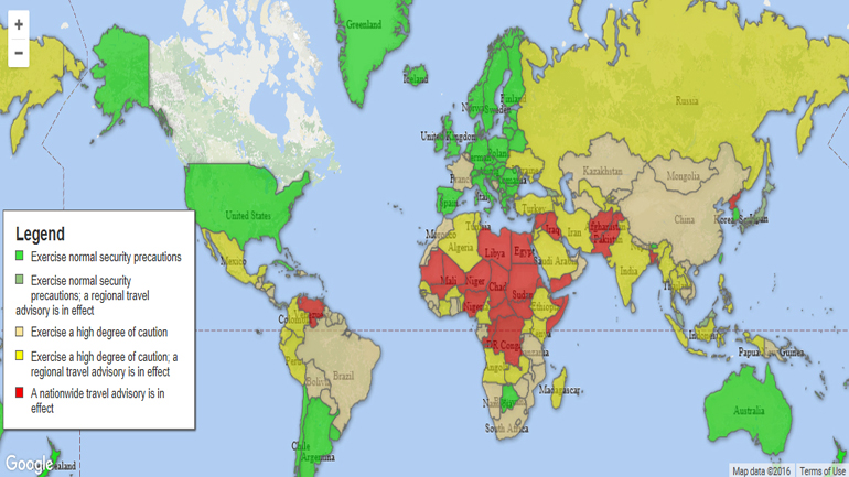 Πληροφορίες για θέματα ασφάλειας στις χώρες του εξωτερικού