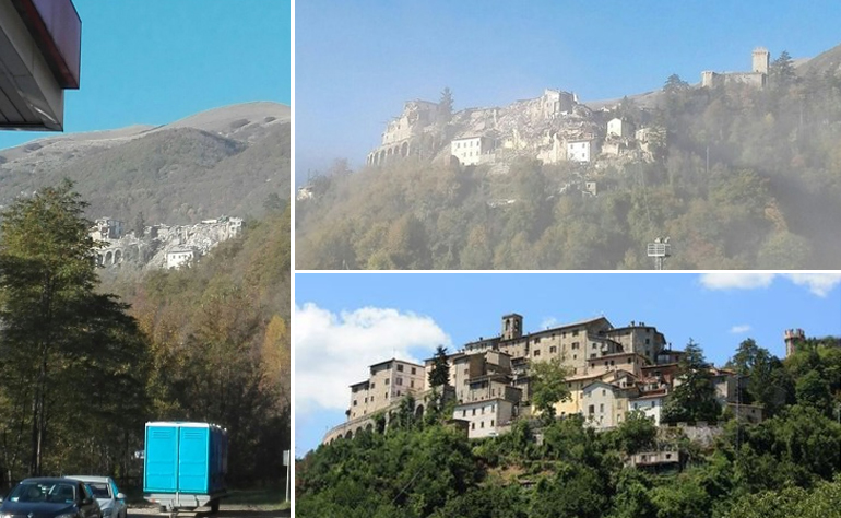 Ο μεσαιωνικός οικισμός Αρκουάτα ντελ Τρόντο πριν και μετά τον σεισμό