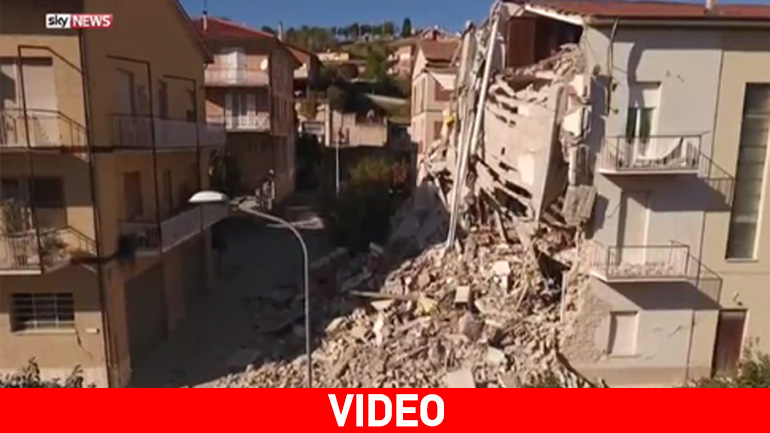 Σεισμός στην Ιταλία: Το μέγεθος της καταστροφής από κάμερα μη επανδρωμένου πτητικού μέσου