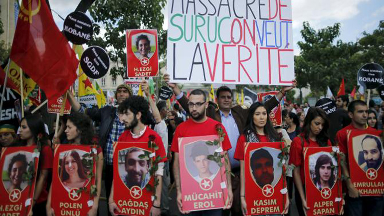 Διαδήλωση Κούρδων στη Μασσαλία κατά των διώξεων του Ερντογάν