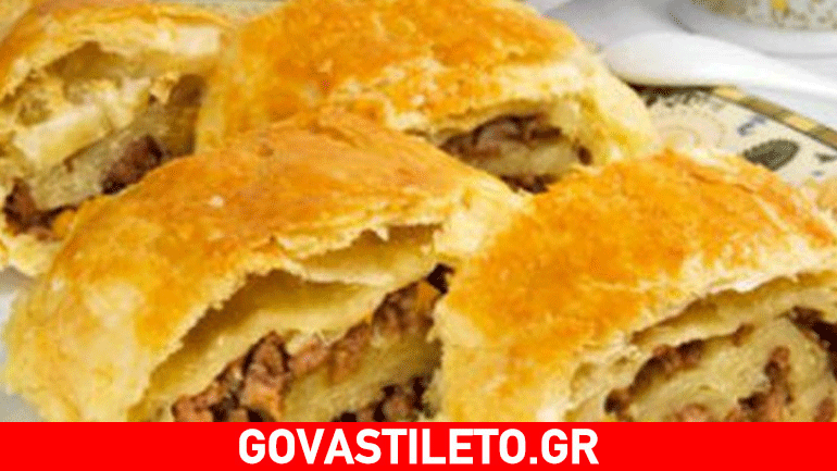 Νόστιμο ρολό σφολιάτας με κιμά