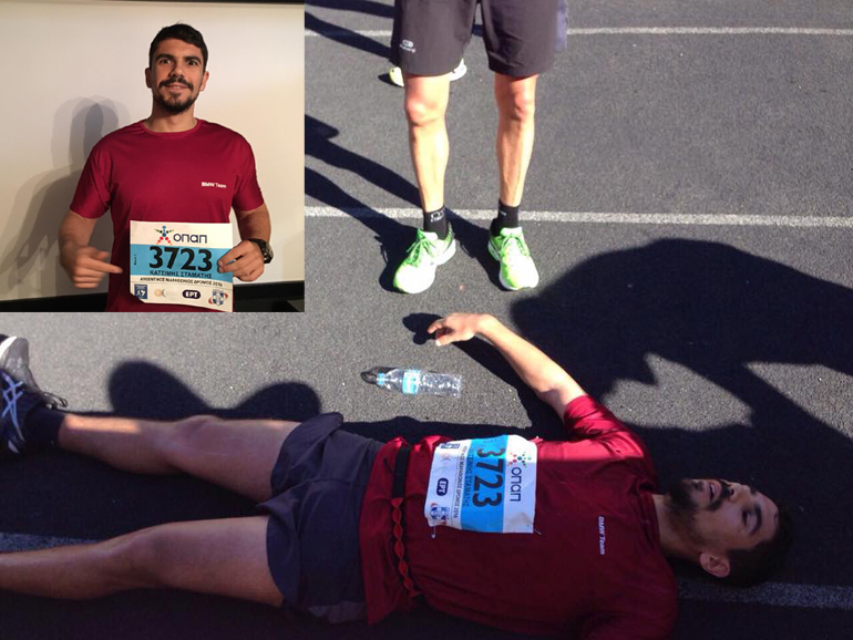 Ο Σταμάτης Κατσίμης πριν και μετά τον αγώνα!