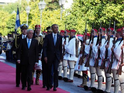 Η άφιξη Ομπάμα στο Προεδρικό Μέγαρο