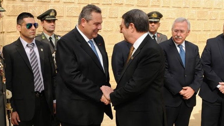 Π. Καμμένος σε Ν. Αναστασιάδη: Όλοι στηρίζουμε την κυπριακή κυβέρνηση