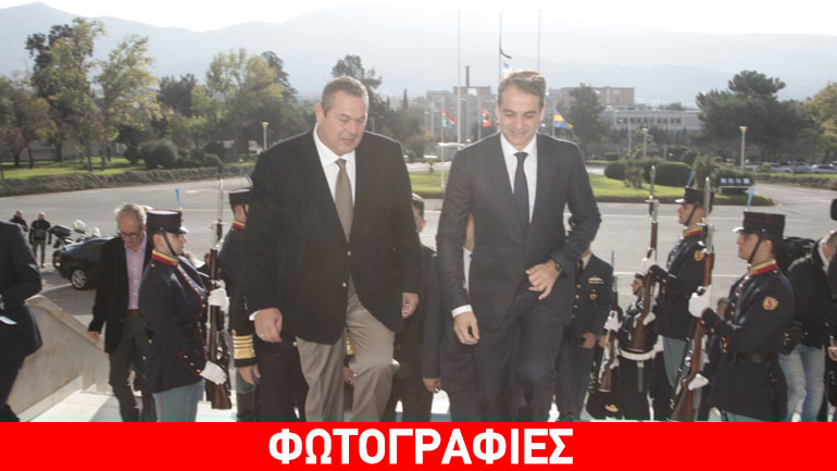 Ο υπουργός Άμυνας υποδέχτηκε Μητσοτάκη – Γεωργιάδη στο Πεντάγωνο