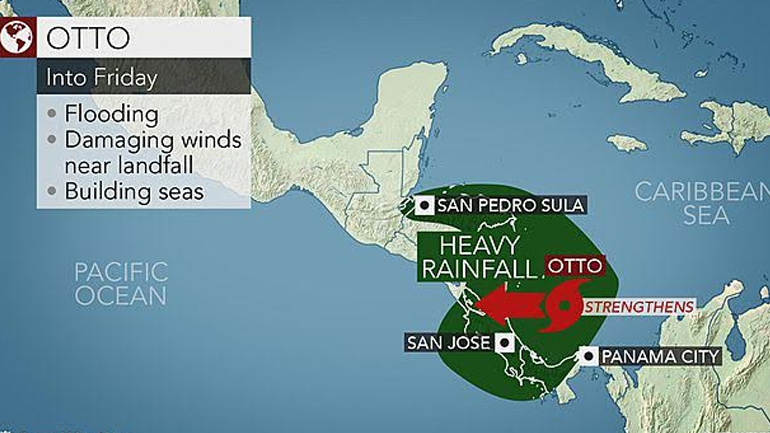 Τρόμος από τον τυφώνα “Otto” που απειλεί την Κεντρική Αμερική την Ημέρα των Ευχαριστιών