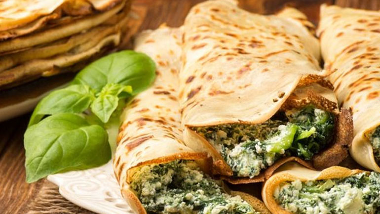 Κρέπες στον φούρνο με σπανάκι