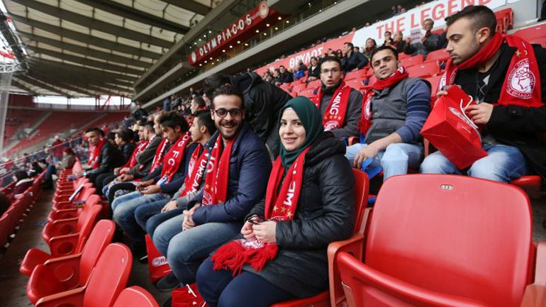 Πρόσφυγες από τη Συρία και την Παλαιστίνη στο Καραϊσκάκη