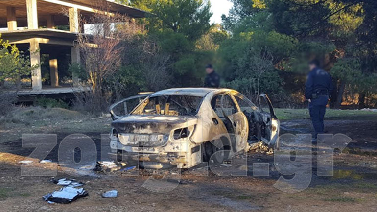 To καμένο αυτοκίνητο μάρκας BMW