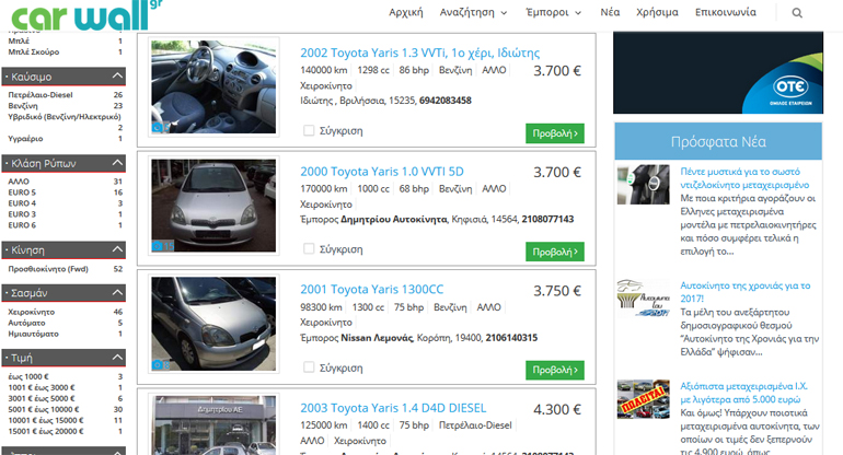 Toyota Yaris Μεταχειρισμένα Αυτοκίνητα ΙΧ