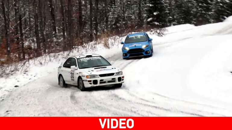 Focus RS εναντίον αγωνιστικού Impreza στα χιόνια