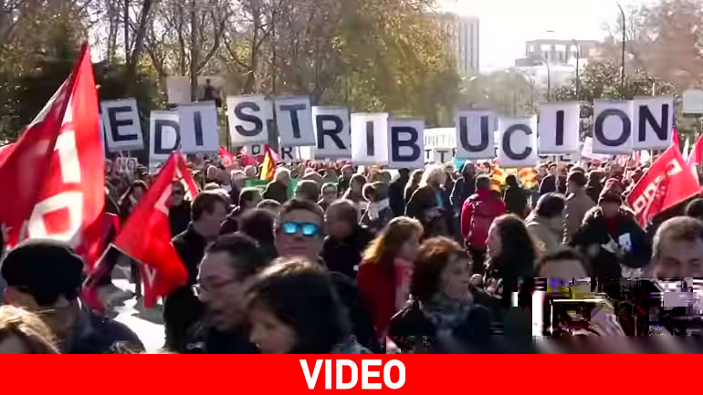 Μαζική διαδήλωση κατά της πολιτικής λιτότητας στη Μαδρίτη