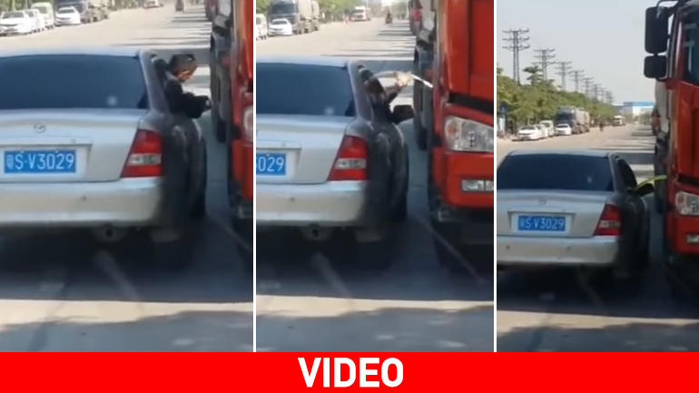 Καρέ καρέ η κλοπή καυσίμου από νταλίκα