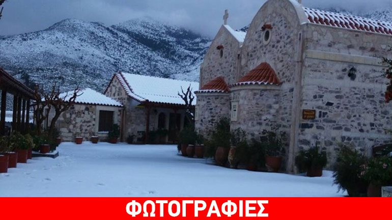 Λευκό πέπλο έχει καλύψει ιστορικό μοναστήρι της Κρήτης