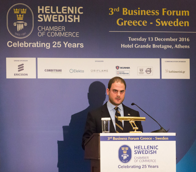 O Πρόεδρος του Ελληνο-Σουηδικού Επιμελητηρίου, Ιωάννης Δ. Σαρακάκης