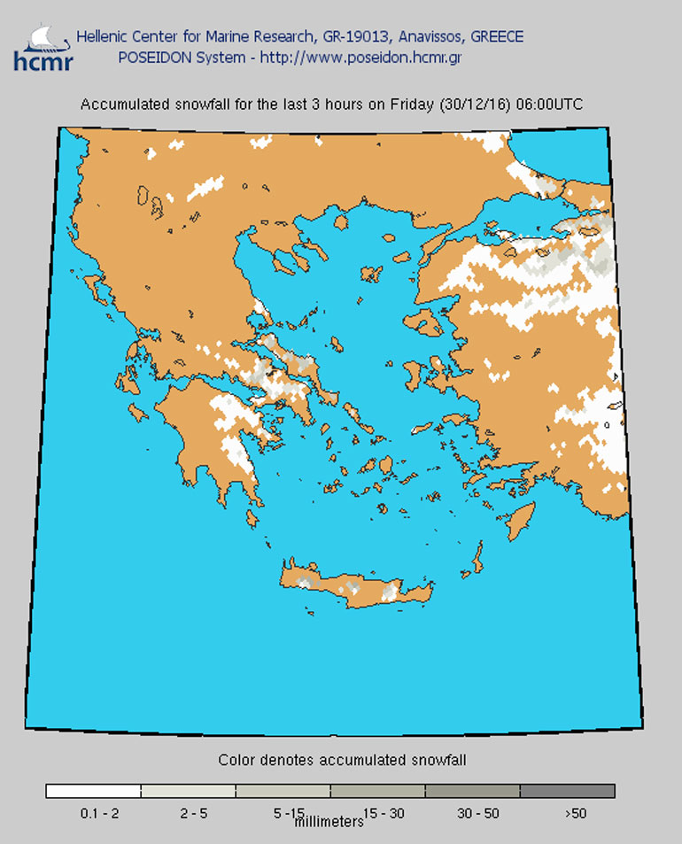 Χιονόπτωση, Παρασκευή 30 Δεκεμβρίου 2016, στις 06.00 το πρωί