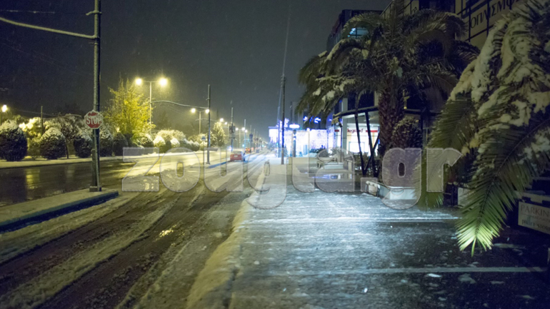 Χιόνι στο ύψος του Φάρου Ψυχικού