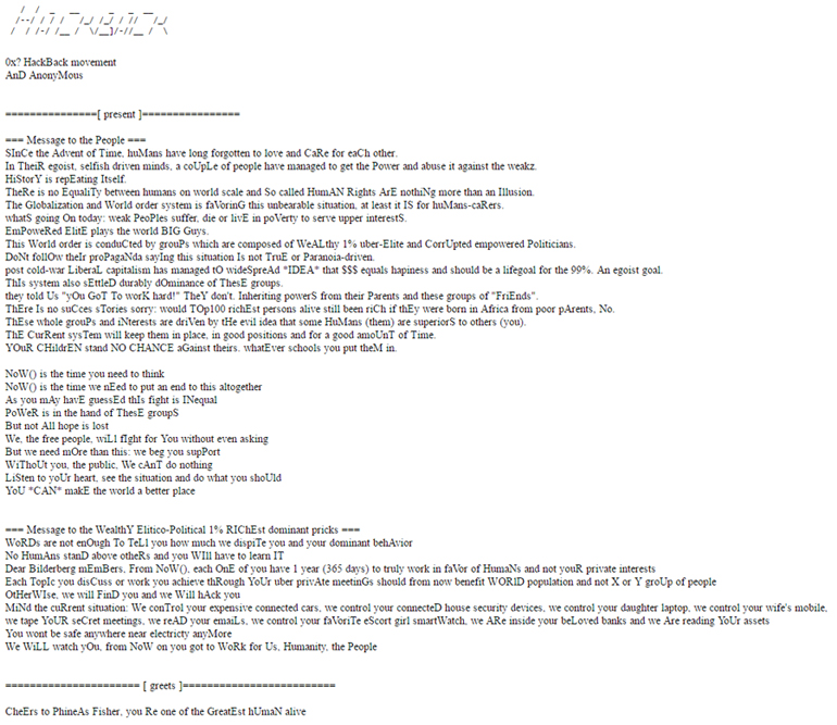 Η ιστοσελίδα της Λέσχης Μπίλντεμπεργκ όπως εμφανίζεται από το βράδυ της Παρασκευής