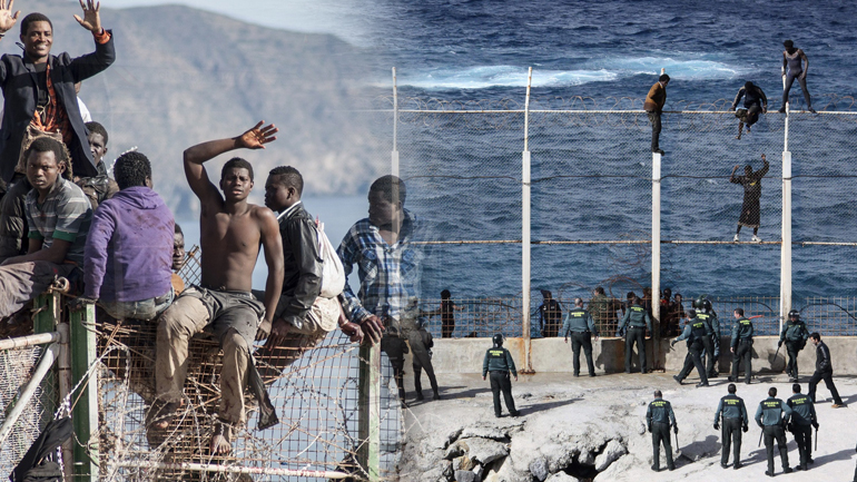 Άγρια επεισόδια στoν συνοριακό φράχτη Άγρια επεισόδια στoν συνοριακό φράχτη