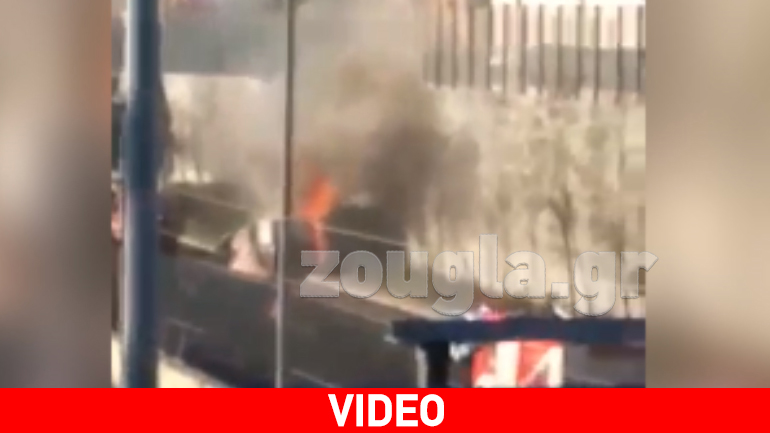 Βαν χρηματαποστολής άρπαξε φωτιά εν κινήσει στην Αττική Οδό